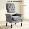Accent Chair, Mid-Century Modern Armchair with Thick Padded Seat, Spring Cushion, Solid Wood Legs