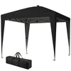 10 x 10 ft Pop Up Canopy Tent with Central Light, UPF 50+ Instant Portable Canopy Shelter with Remote, Black
