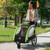 3-in-1 Bike Trailer for Kids, Running Stroller with 2 Seats, Jogging Cart with 5-Point Harness, Storage Units