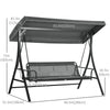 3 Person Porch Swing Bench with Adjustable Canopy, Cushions, Pillows for Porch and Backyard