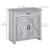 Farmhouse Sideboard Buffet Cabinet, Storage Cabinet with Barn Doors, Grey Grain