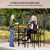 5 Piece Patio Bar Set with 47