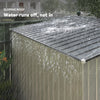 5x7 Garden Shed, Lean-to Metal Storage with Foundation, Sliding Door & 2 Vents for Garden Tools
