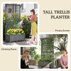 Wood Planter with Trellis for Vine Climbing, Raised Garden Bed, Privacy Screen for Backyard, Patio, Deck, Dark Grey