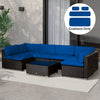 Outdoor 14pc Patio Rattan Sofa Set Cushion Polyester Cover Replacement Set - No Cushion Included Navy Blue