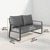 Outdoor Sofa Thick Cushions Outdoor Patio Couch Loveseat 2 Seater for Garden Black and Light Grey