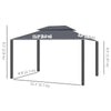 13' x 10' Patio Gazebo Canopy with 2-Tier Polyester Roof, Vented Mesh Sidewall & Strong Aluminum Frame