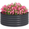 Galvanized Raised Flower Bed, 4 x 4 x 1.5 ft Outdoor Metal Raised Bed with Safety Edging and Gloves, Dark Grey