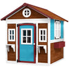 Wooden Playhouse for Kids Outdoor with Door, Windows, Planter Pots and Boxes for Toddlers 3-8 Years, Beige