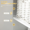Tall Bathroom Storage Cabinet, Modern Narrow Bathroom Cabinet with Diamond Chevron Pattern and Adjustable Shelf, White