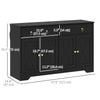 Kitchen Sideboard Cabinet with 2 Drawers, 4 Barn Doors and 2 Adjustable Shelves, Buffet Table for Living Room
