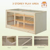 Wooden Hamster Cage Rat Cage with Slide, Tray, Natural Wood