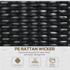 Raised Garden Bed with Lattice Trellis, Rattan Outdoor Planter with Storage for Garden, Patio, Balcony, Black
