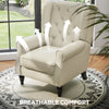 Fabric Accent Chair, Button Tufted Armchair, Upholstered Modern Living Room Chair, Wingback Chair with Wood Legs, Rolled Arms, Thick Padding for Bedroom