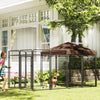 Dog Kennel Outdoor with Waterproof Canopy, Dog Run with Galvanized Chain Link for Large and Medium Dogs, Black