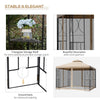 10x10ft Patio Gazebo, Outdoor Double Top Pavilion Canopy, Garden Event Party Tent Shelter, Yard Sun Shade Steel Frame w/ Mosquito Netting and Storage Tray