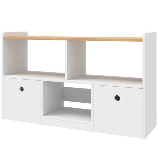 Toy Storage Organizer, Toy Organizers and Storage with 2 Movable Drawers and 3 Cubbies for Playroom, Nursery, White