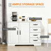 Modern Sideboard Buffet Cabinet with Drawers and Beadboard Door Cupboard Kitchen Storage Cabinet
