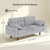 3 Seater Sofa, Velvet Upholstered Couch with Spring Cushions, Rubber Wood Legs and 2 Pillows