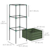 Galvanized Planter Box, Outdoor Raised Garden Bed with 3-Tier Trellis Tomato Cage for Climbing Vines, Vegetables, Green