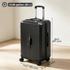 24-Inch Checked Luggage, Hardside Suitcase with Cup Holder, Corner Protection, Double Spinner Wheels, TSA Lock, Black