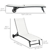 Outdoor Lounge Chair Set of 2, Tanning Chair with Wheels, Breathable Mesh for Patio, Backyard, Poolside