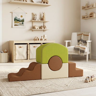Qaba 5-Piece Foam Climbing Blocks with Non-Slip Bottom, Removable Washable Cover for Crawling or Building, Playroom, Nursery