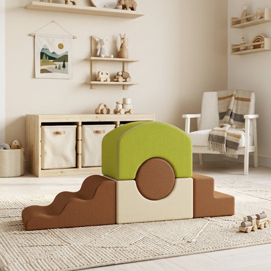 5-Piece Foam Climbing Blocks with Non-Slip Bottom, Removable Washable Cover for Crawling or Building, Playroom, Nursery