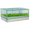 Raised Garden Bed, 5.7 x 3 x 2.3ft Steel Planter Box Outdoor with Cover, Gloves for Growing Vegetables, Flowers, Herbs, Green