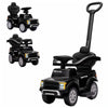 Qaba 3 In 1 Licensed Ford Kids Push Car with Push Handle, Horn, Sound, Secure Bar, Storage, for Toddlers 18-36 Months, Black