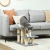 Cat Stairs with 2 Sisal Scratching Post for High Bed Couch, Adjustable 3-Tier Pet Stairs, White &