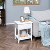 Modern Style Nightstand, Small End Table with Drawer and Storage Shelf for Bedroom, Living Room, White