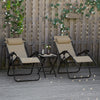 Zero Gravity Chair Set of 2 Patio Chair with Side Table Cupholders and Pillows for Pool, Backyard, Lawn, Beige