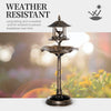 3-in-1 Garden Bird Bath Bowl Pedastal with Bird Feeder, Large Water Basin, & Underneath Flower Planter, Gold