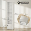 7-Tier Bookcase, Display Shelf Unit with Adjustable Shelf and Cabinet, White