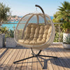 Double Egg Chair with Stand, 2 Person Hanging Swing Egg Chair with Cushion, Pockets