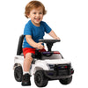 Kids Ride On Sliding Car with Hidden Under Seat Storage, Ride On Police Car for Toddler with Megaphone, Anti Dumping Device, Removable Backrest, Foot-to-Floor Design, White