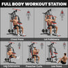 Soozier Home Gym Equipment, Multifunctional Weight Machine with Pulley System for Full Body Strength Training, Black