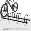 Soozier 4-Bike Bicycle Floor Parking Rack Cycling Storage Stand Garage Organizer for Indoor and Outdoor Use