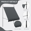 6.5' x 4' Manual Retractable Awning, Non-Screw Freestanding Patio Awning, UV Resistant, for Window or Door, Dark Grey