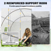 Walk-in Tunnel Greenhouse, Plant Hot House w/ Support Rods, Roll-up Mesh Door, Mesh Windows, 13'x9.8'x6.6', White