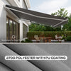 13' x 10' Electric Awning, Retractable Awning Sun Shade Shelter with Remote Controller, Manual Crank Handle and Aluminum Frame, for Deck, Balcony, Yard, Grey
