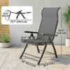 Folding Patio Chairs Set of 2, 5-Position Outdoor Lounge Chairs with High Back, Retractable Footrest