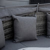 4 Pieces Patio PE Wicker Round Daybed, Outdoor Rattan Garden Lounge Furniture Sets, Grey