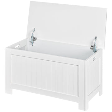 Large Storage Box Storage Trunk Cabinet Container with Lid and 2 Safety Hinges, White