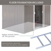 9'x6.3'Garden Storage Outdoor Shed w/ Floor Foundation Outdoor Yard Metal Tool Storage House Grey White