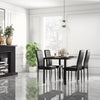 5-Piece Rectangular Glass Kitchen Table and Chairs with Metal Frame and Faux Leather Upholstery for Dining Room