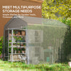 7.9' x 6.6' Garden Storage Tent, Patio Storage Shelter w/ Metal Frame and Double Zipper Doors