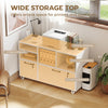 File Cabinet, 2 Drawer Mobile Lateral Filing Cabinet Printer Stand with Lock, Charging Station, Hanging Bars, White