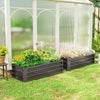 Galvanized Raised Garden Beds, Outdoor Planter Box, Set of 2, for Flowers, Herbs and Vegetables, Dark Grey